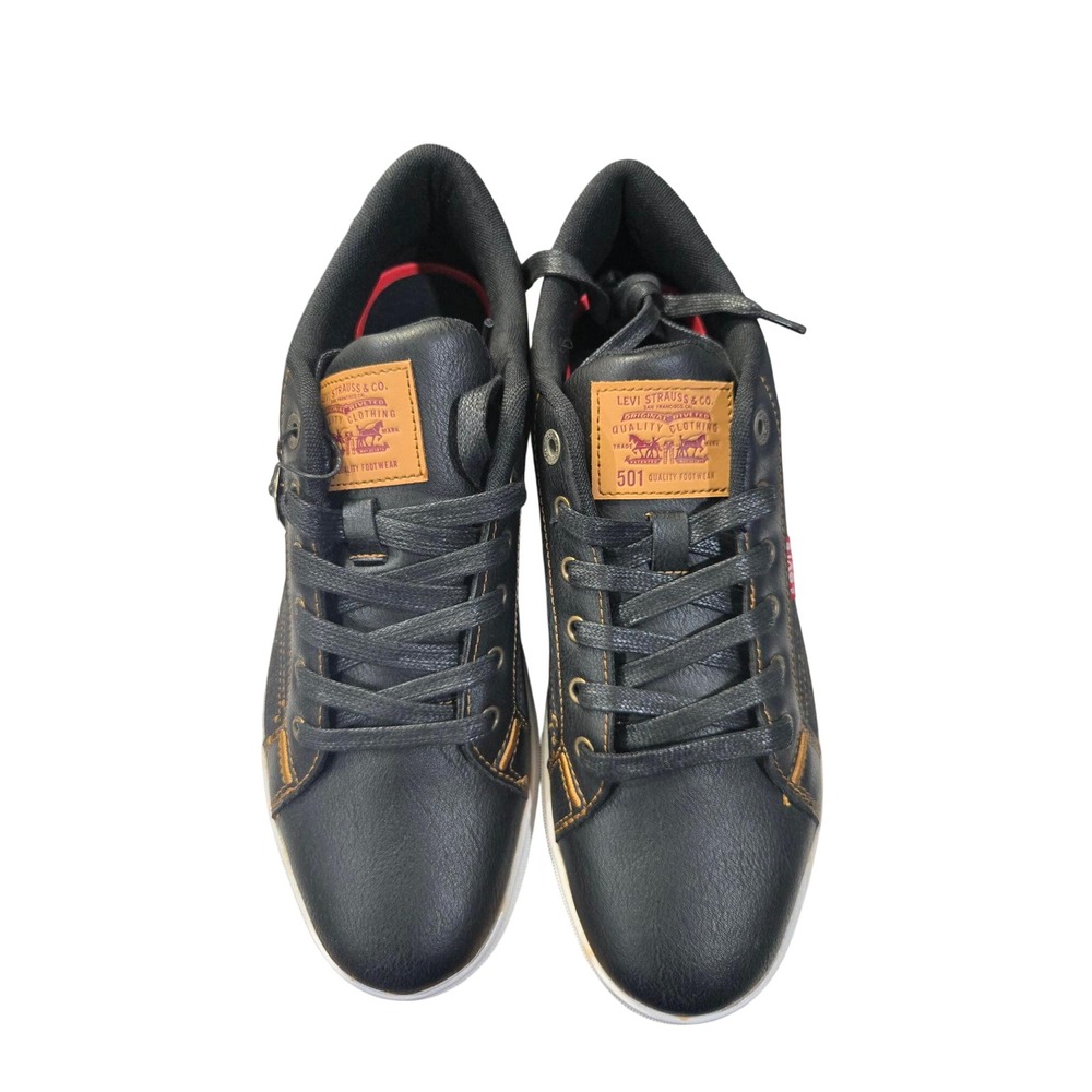 Levis 501 Mens Sneakers Black Brown Low Top Lace Up Comfort Shoes Size 11